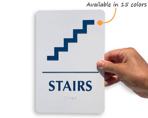 Stair sign with braille