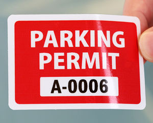 Stock parking permit sticker