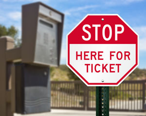 Stop here for ticket sign