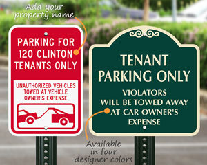 Tenant parking signs