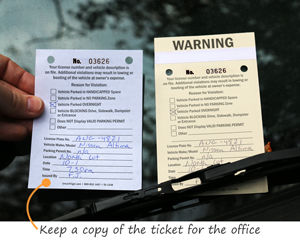 Two part parking tickets