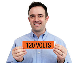 120 Volts Voltage Marker Labels, Large