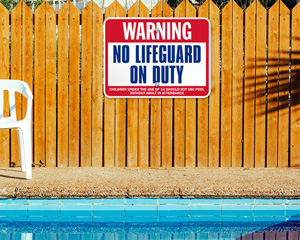 No Lifeguard Signs