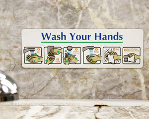 Wash Your Hand Diamond Plate Sign