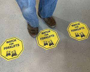 Watch for forklifts floor decals