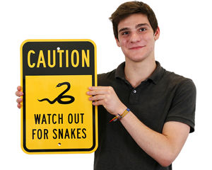 Watch out for snakes sign