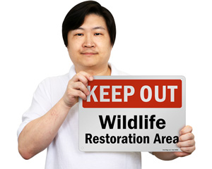 Wildlife Restoration Area Sign