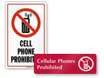 Cell Phones Prohibited Signs