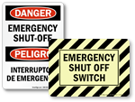 Emergency Shut Off Signs