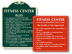Fitness Center Rules Signs