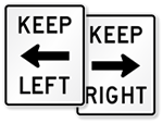 Keep Right and Keep Left Signs