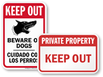 Keep Out Security Signs