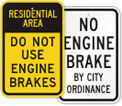 No Engine Braking Signs