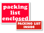 Packing List Labels