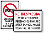 School Ground Rules Signs