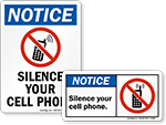 Silence Your Cell Phone Signs