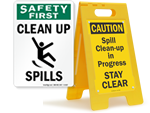 Spill Clean Up Signs