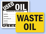 Used Oil and Waste Oil Labels