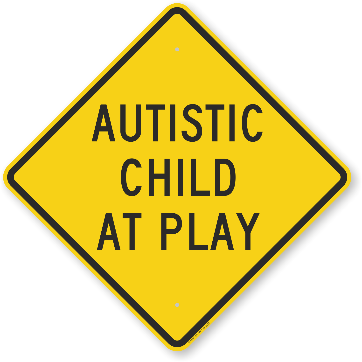 Autistic Child At Play Sign SKU K2 5813