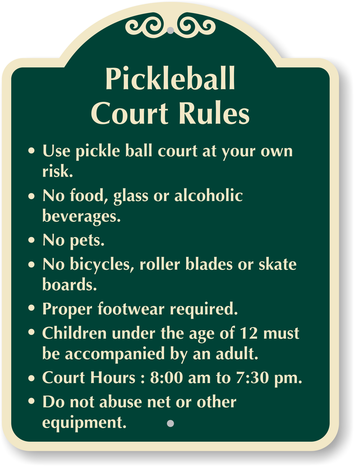 Pickleball Court Rules Sign prntbl concejomunicipaldechinu gov co