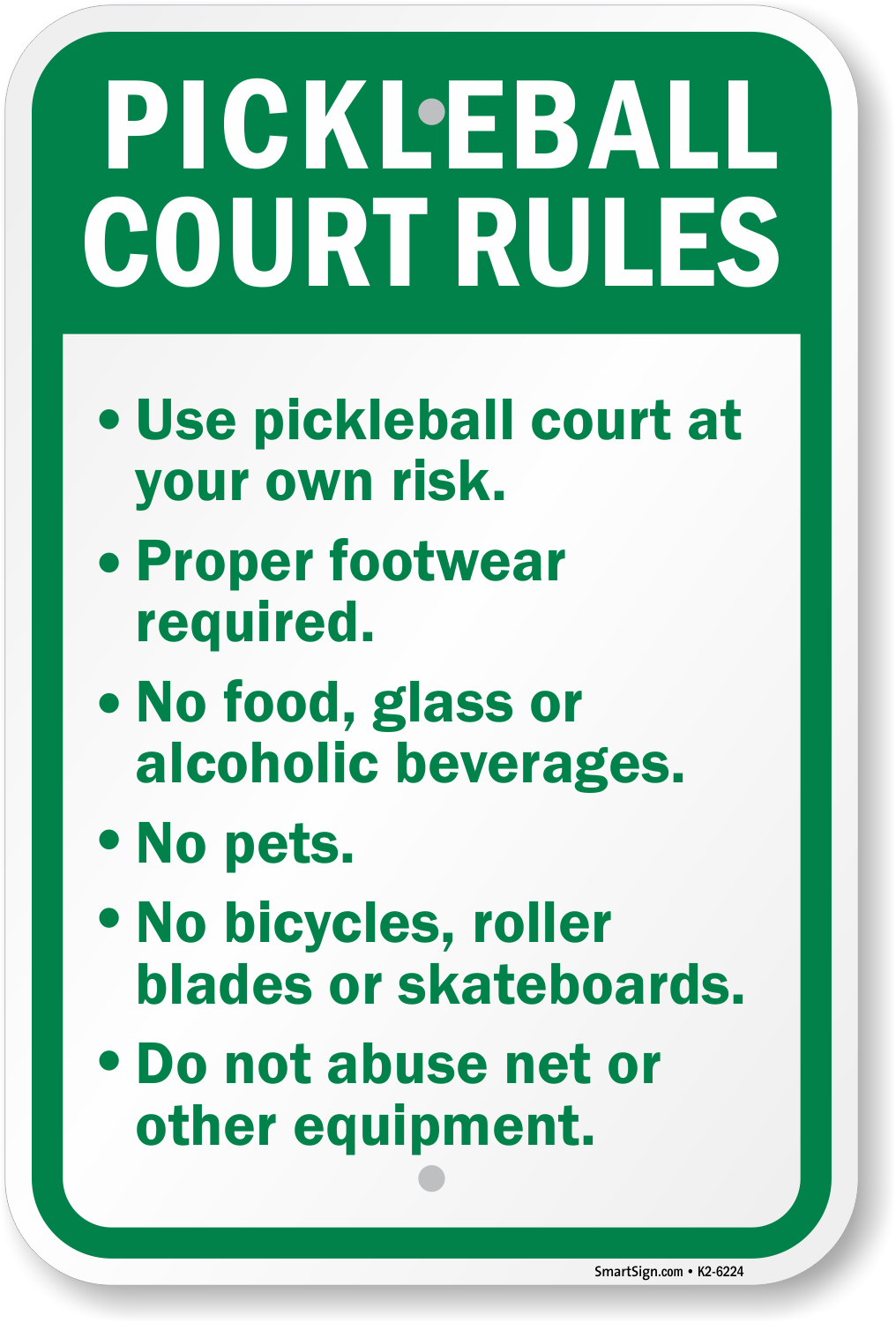 Pickleball Signs | Custom Pickleball Court Rules Signs
