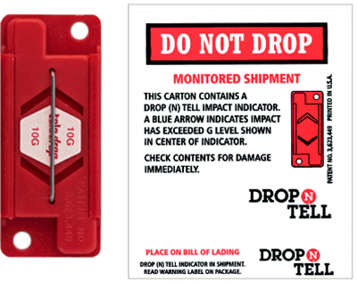 Drop-N-Tell Package Tipping Indicator Signs, SKU: L-DROP-N-TELL