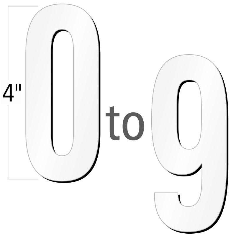 4 inch Die Cut Magnetic Number Kit In 4 Color Options Signs SKU NL MG 4 09KIT