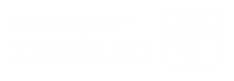 Employees Must Wash Hands Bilingual Sign