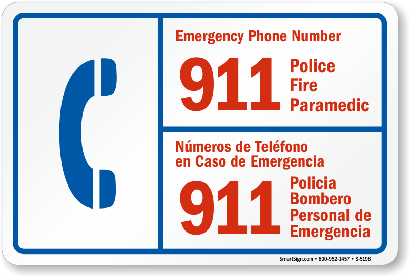 Best rates for Emergency Phone Number Sign. 