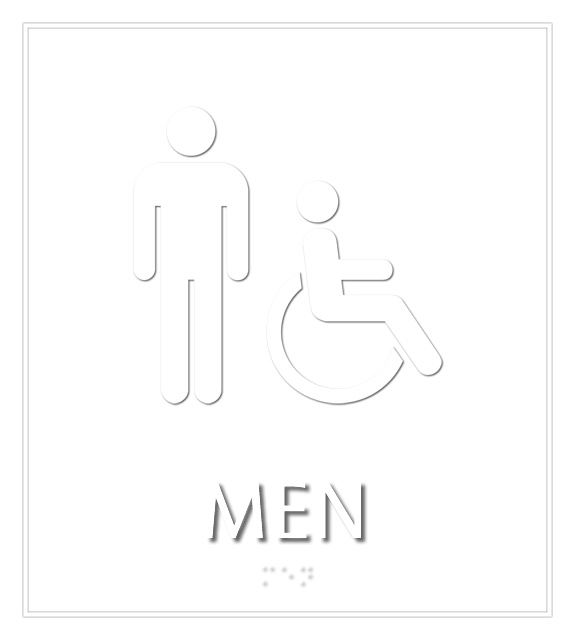 Men Bathroom, Men/Handicapped Sign
