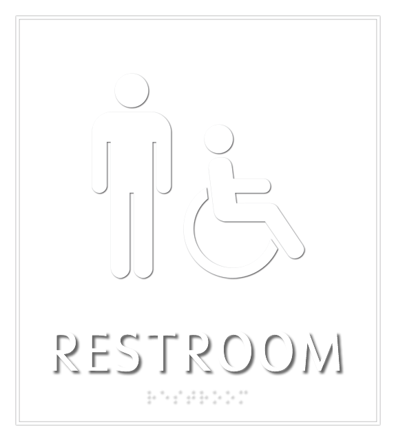 Restroom, Men/Handicapped, 8.625 in. x 7.75 in. Sign