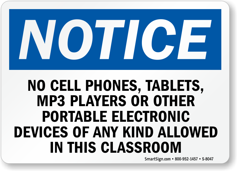 No Electronic Devices Sign Printable