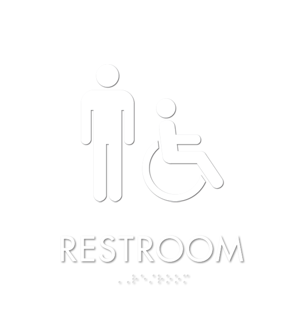 Restroom w/M/ISA Symbol Sign