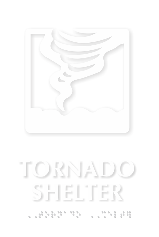 Tornado Shelter Tactiletouch Braille Sign
