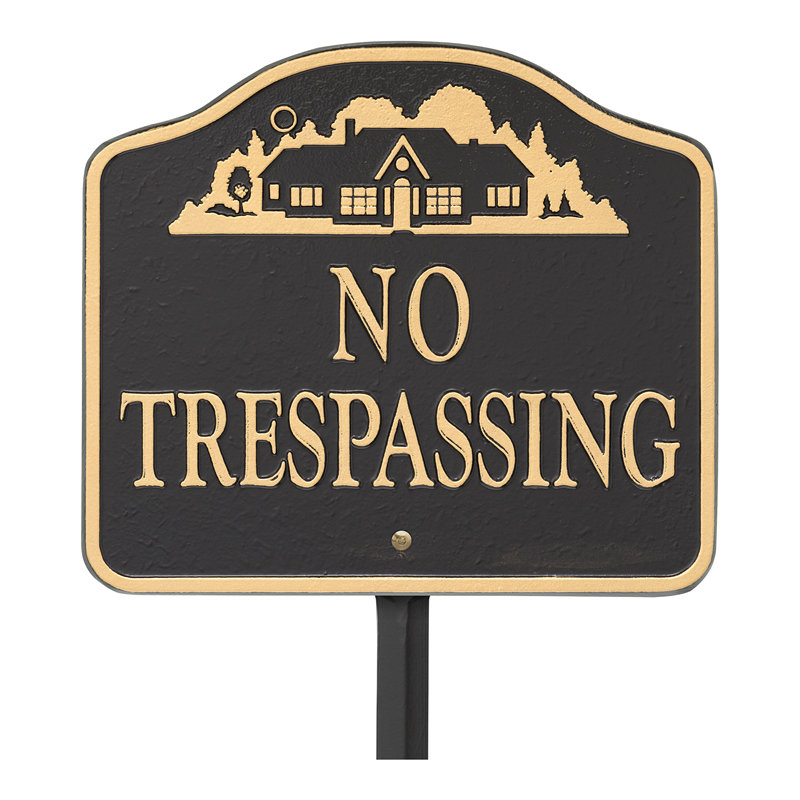 No Trespassing GardenBoss Estate Plaque Signs SKU WP 0041