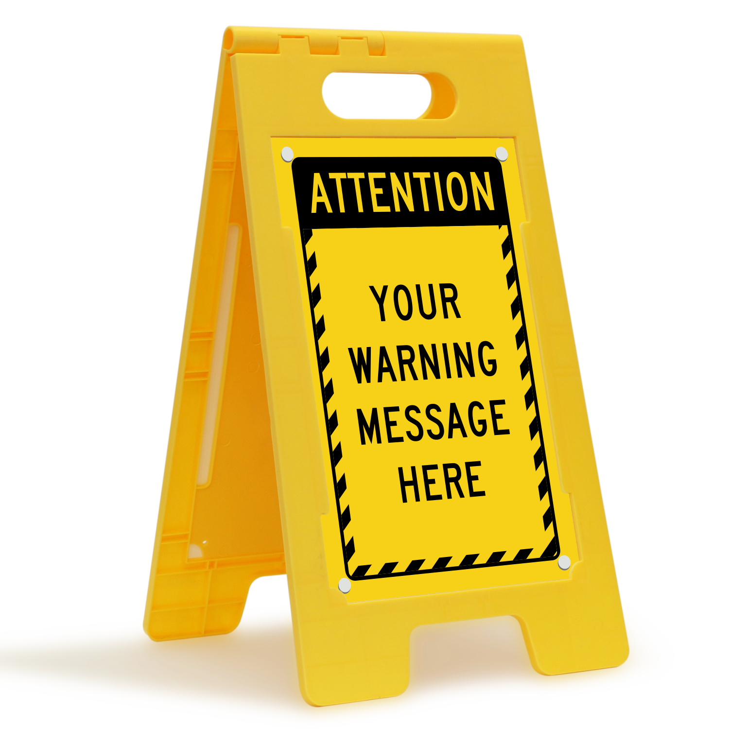 Custom Attention Sign - Striped Border, Customizable Text, SKU: K-3712-ALL