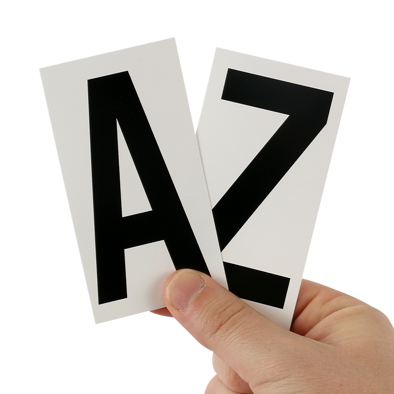 Vinyl Letters Kit 3.5 Inch Tall Black on White, SKU - NL-VN-BW-3.5-AZKit