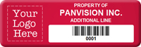 Asset Label Property of Company Name with Barcode