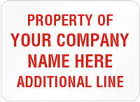 Asset Label Property of Company Name
