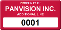 Asset Label, Property of Company Name with Numbering