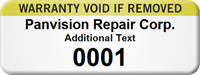 Personalized Warranty Void Asset Tag with Numbering
