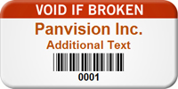 Barcoded Void If Broken Custom Asset Tag