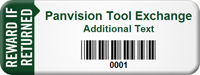 Personalized Reward If Returned Asset Tag with Barcode