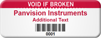 Void If Broken Personalized Asset Tag with Barcode