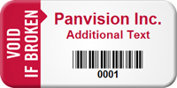 Custom Void If Broken Asset Tag with Barcode