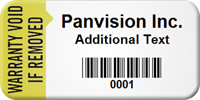 Custom Warranty Void Asset Tag with Barcode