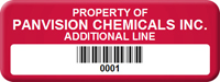 Asset Label Property of Company Name with Barcode