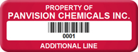 Asset Label Property of Company Name with Barcode