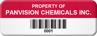 Asset Label Company Name with Barcode