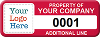 SunGuard Asset Label Add Company Name with Numbering